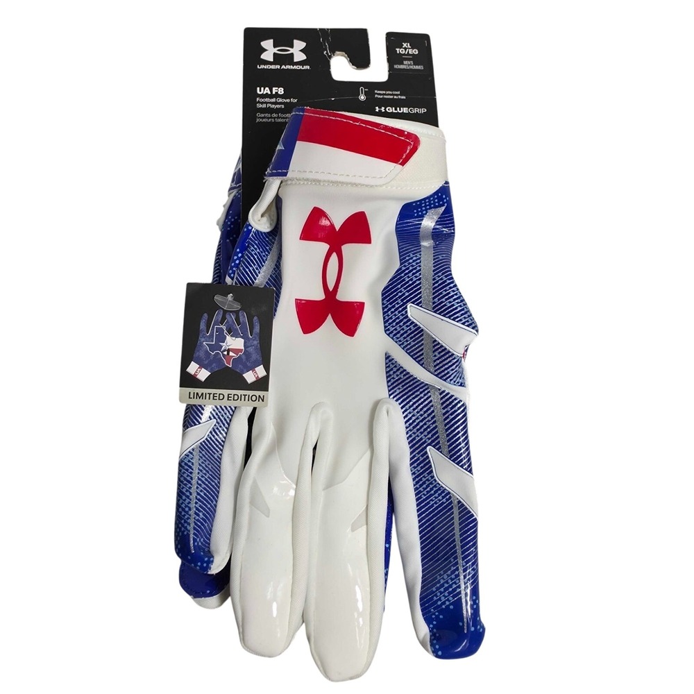 Under Armour UA F8 Receiver Football Gloves Texas Lonestar State LE Men's XL NWT